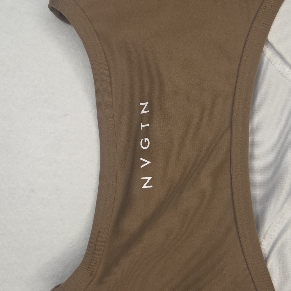 NVGTN Crop Top Mocha Brown Size XS - Picture 4 of 5
